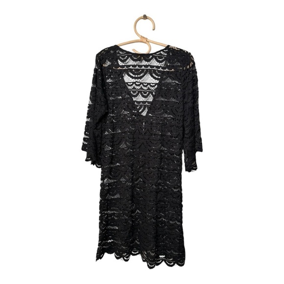 Spiaggia Dolce Black Sweet Beach Tassel Tie Cover Up Size Large 5721-009 NWOT - Picture 5 of 8